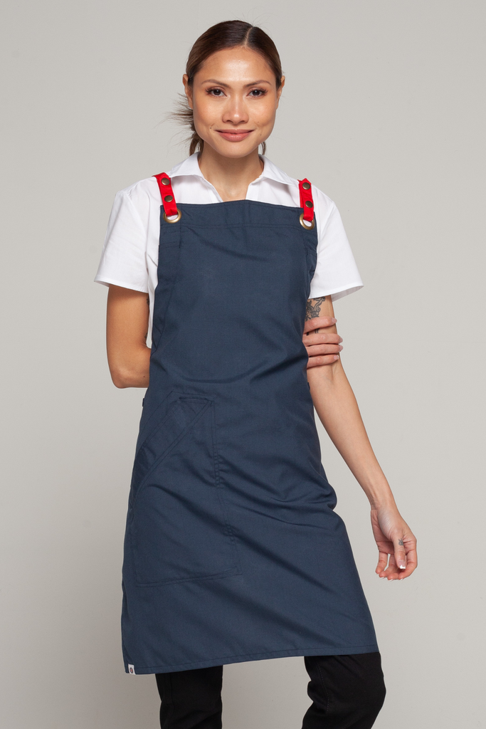 BONDI Bluish grey / Red straps - Ace Chef Apparels