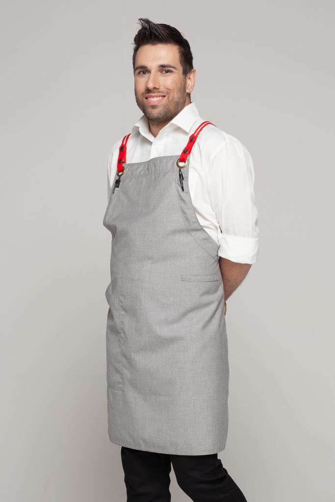 BONDI Steel grey  / Red dual tone - Ace Chef Apparels