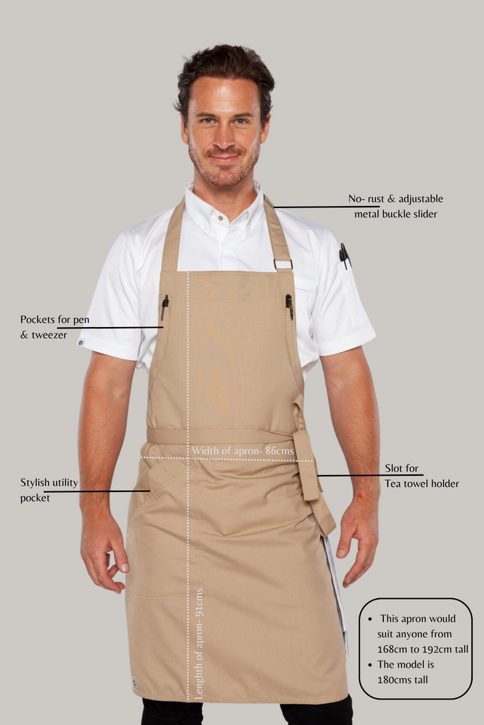 Niche Champagne chef apron one size - Ace Chef Apparels