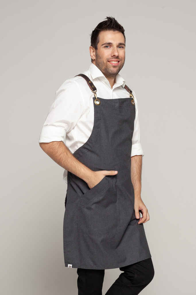 BONDI Charcoal grey / Chocolate Brown leather dual tone - Ace Chef Apparels
