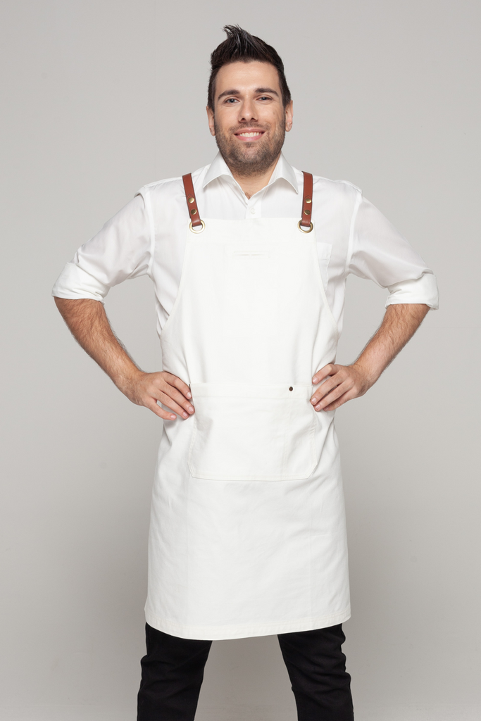 BONDI Denim ivory / Chocolate PU - Ace Chef Apparels