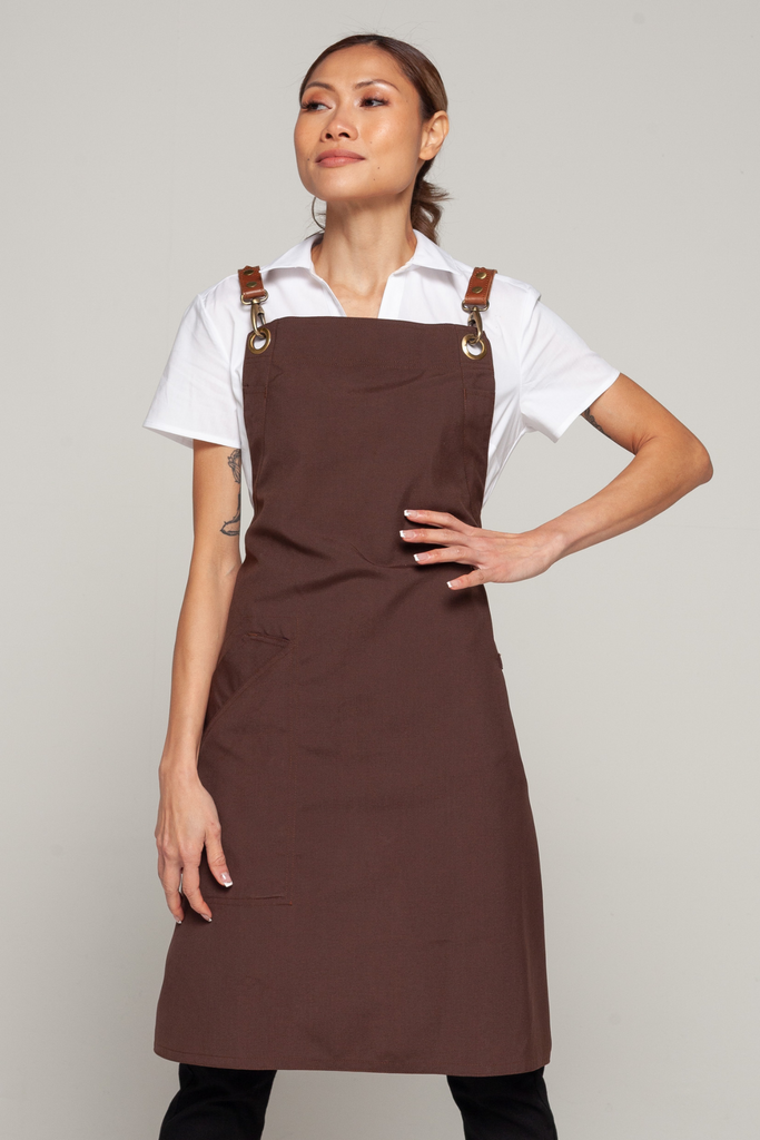 BONDI Chocolate brown / Chocolate Brown leather with yellow dual tone - Ace Chef Apparels