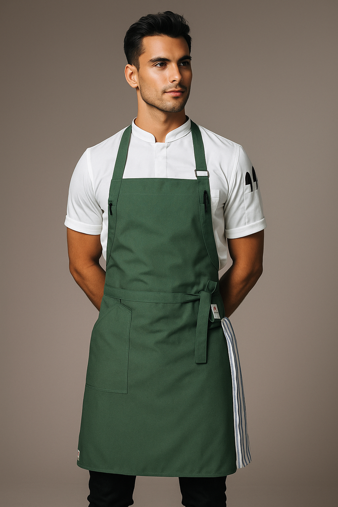 Niche Forest Green Bib Chef Apron one size - Ace Chef Apparels