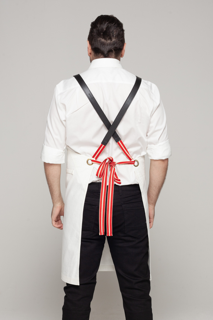 BONDI Denim ivory / Black leather with red dual tone - Ace Chef Apparels