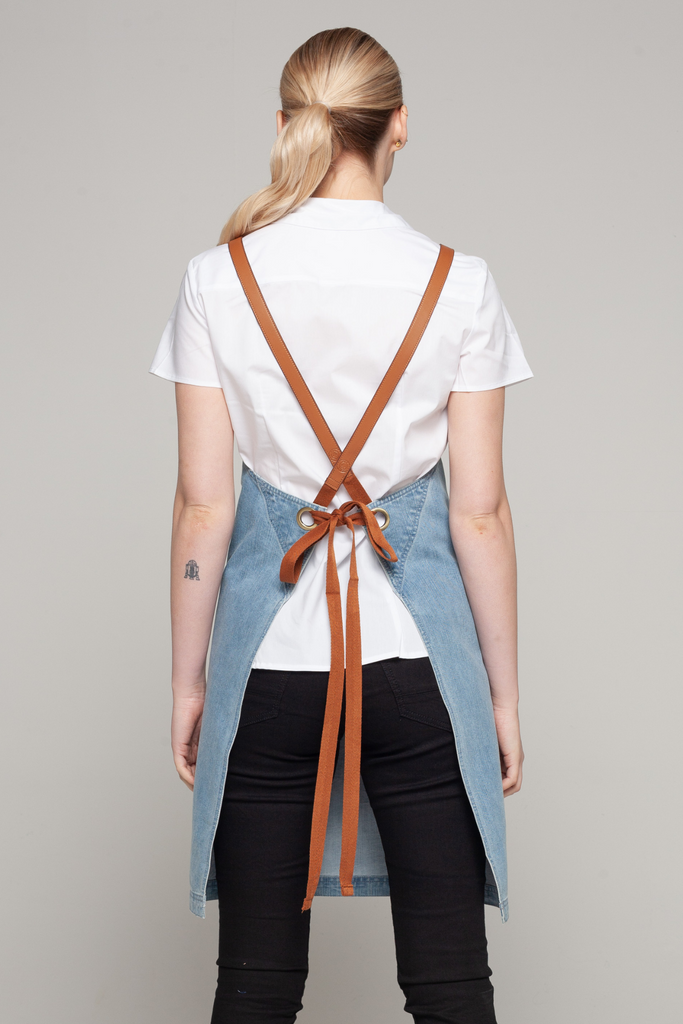 BONDI Denim stone / Chocolate PU - Ace Chef Apparels