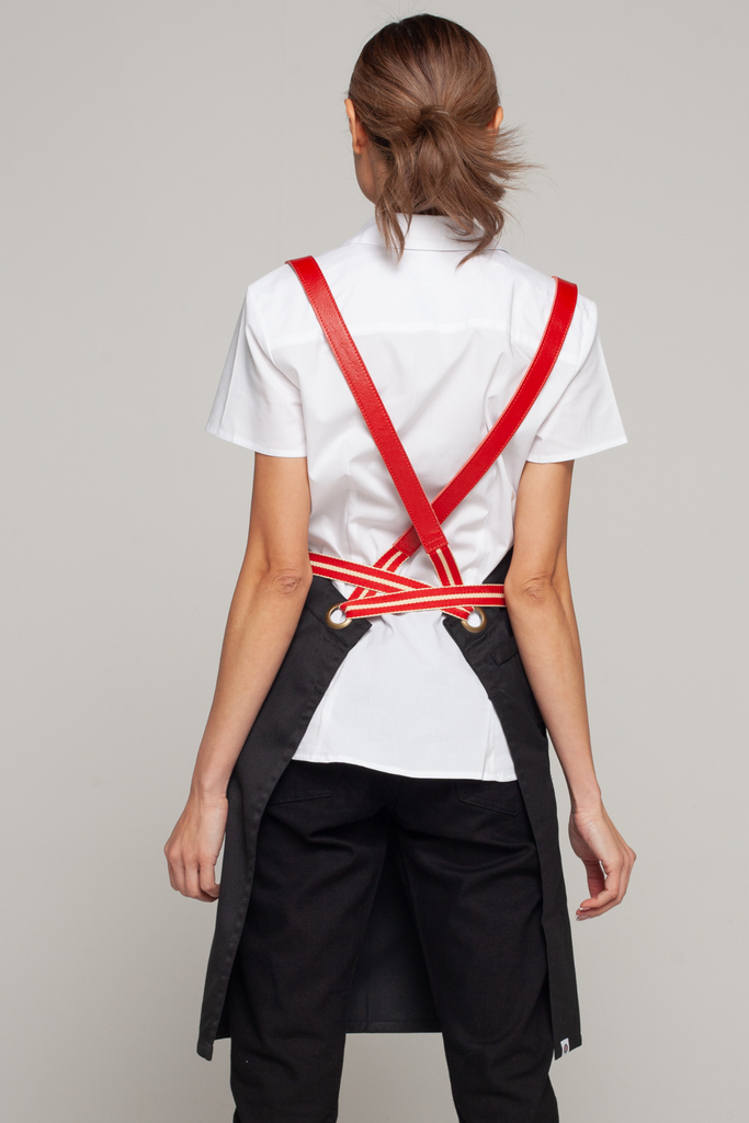 BONDI Black / Red leather dual tone - Ace Chef Apparels