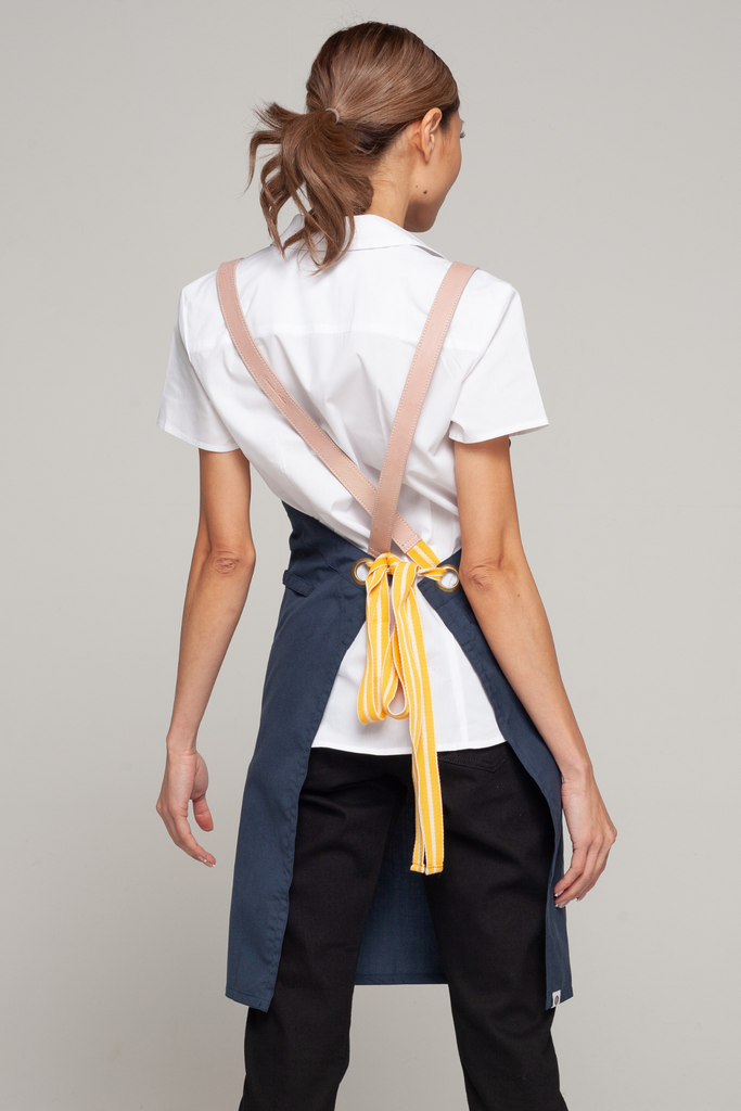 BONDI Bluish grey / Pink leather with yellow dual tone - Ace Chef Apparels