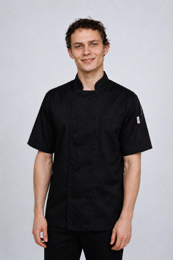 Generic Black Short Sleeve Chef Jacket