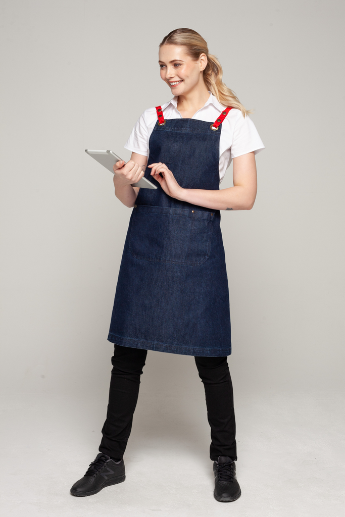 BONDI Denim indigo / Red straps - Ace Chef Apparels