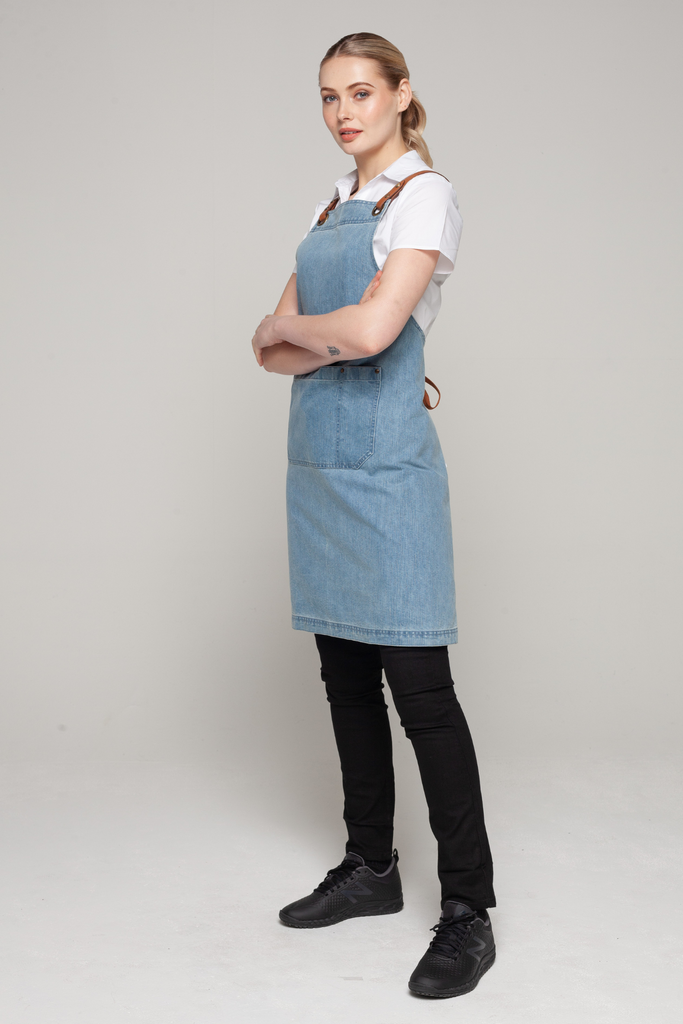 BONDI Denim stone / Chocolate PU - Ace Chef Apparels