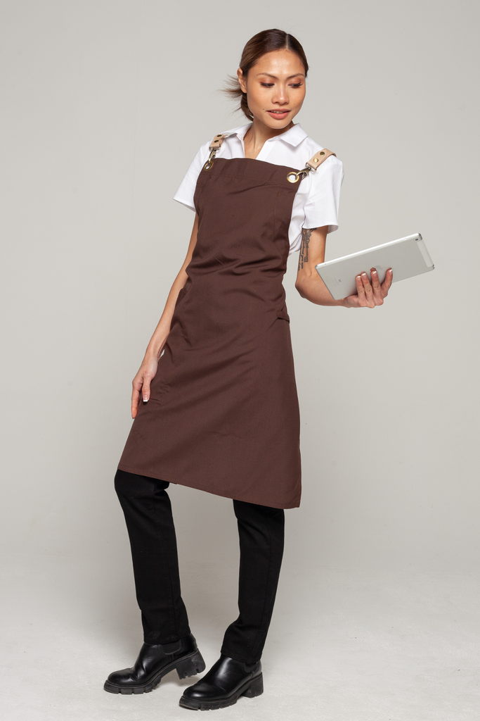 BONDI Chocolate brown / Beige leather dual tone - Ace Chef Apparels