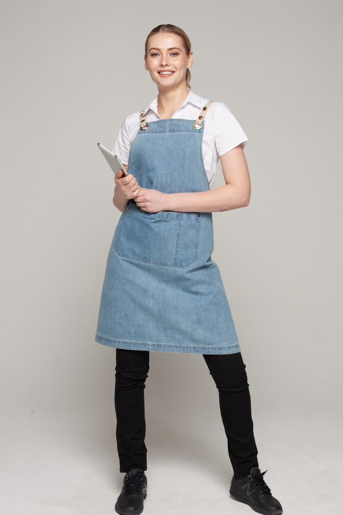 BONDI Denim stone / Beige straps - Ace Chef Apparels