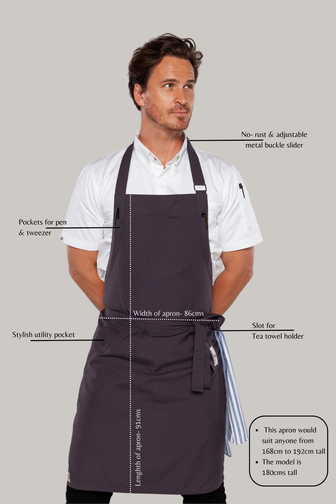 Niche Gray Wolf  bib chef apron one size - Ace Chef Apparels