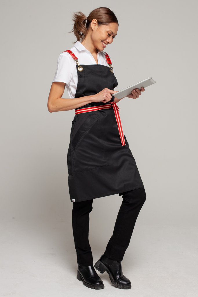 BONDI Black / Red leather dual tone - Ace Chef Apparels