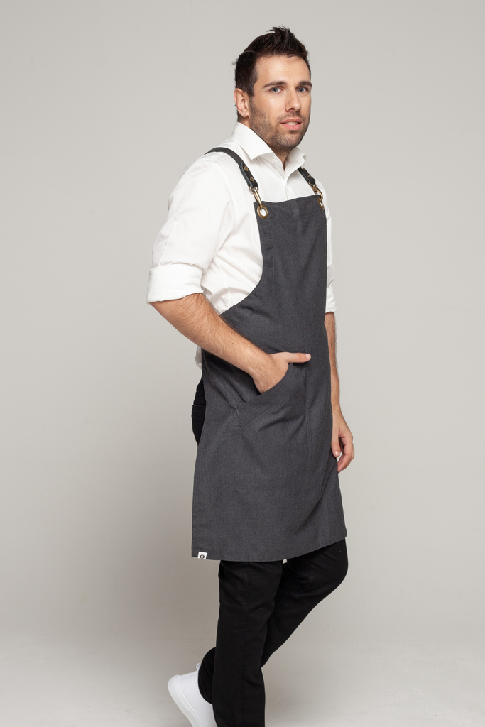 BONDI Charcoal grey / Black leather dual tone - Ace Chef Apparels