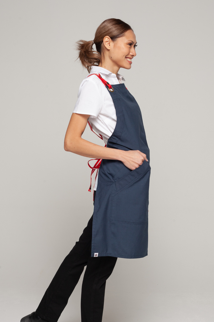 BONDI Bluish grey / Red dual tone - Ace Chef Apparels