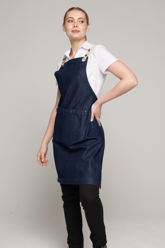 BONDI Denim indigo / Beige straps - Ace Chef Apparels