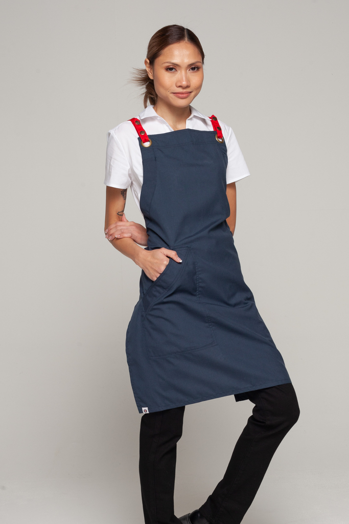 BONDI Bluish grey / Red straps - Ace Chef Apparels