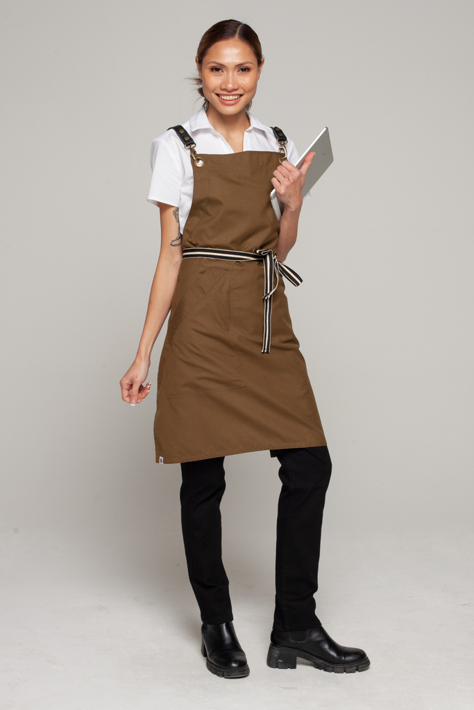 BONDI Olive green  / Black leather dual tone - Ace Chef Apparels