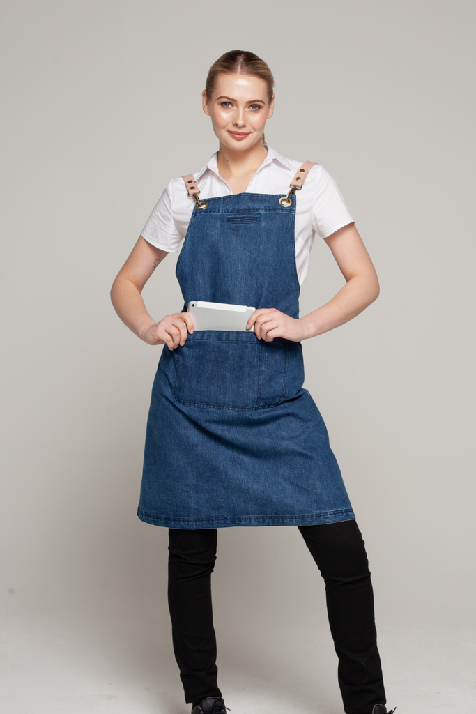 BONDI Denim blue / Pink leather with beige dual tone - Ace Chef Apparels