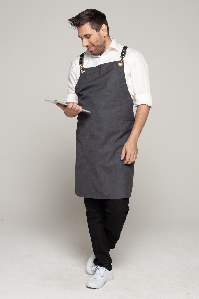 BONDI Charcoal grey / Black leather dual tone - Ace Chef Apparels