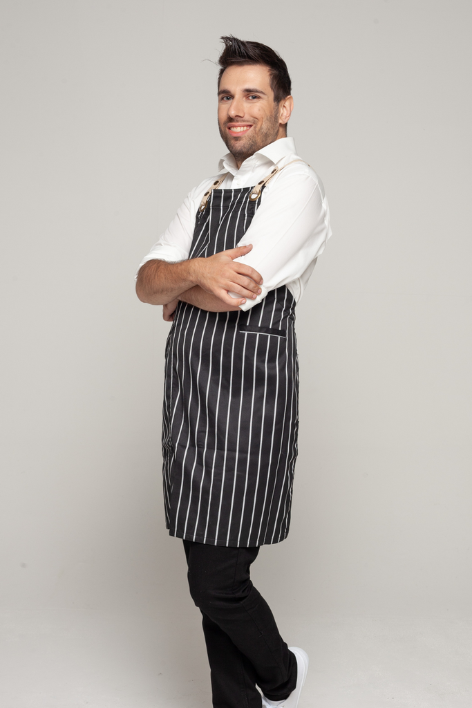 BONDI Black White Stripes/Beige - Ace Chef Apparels