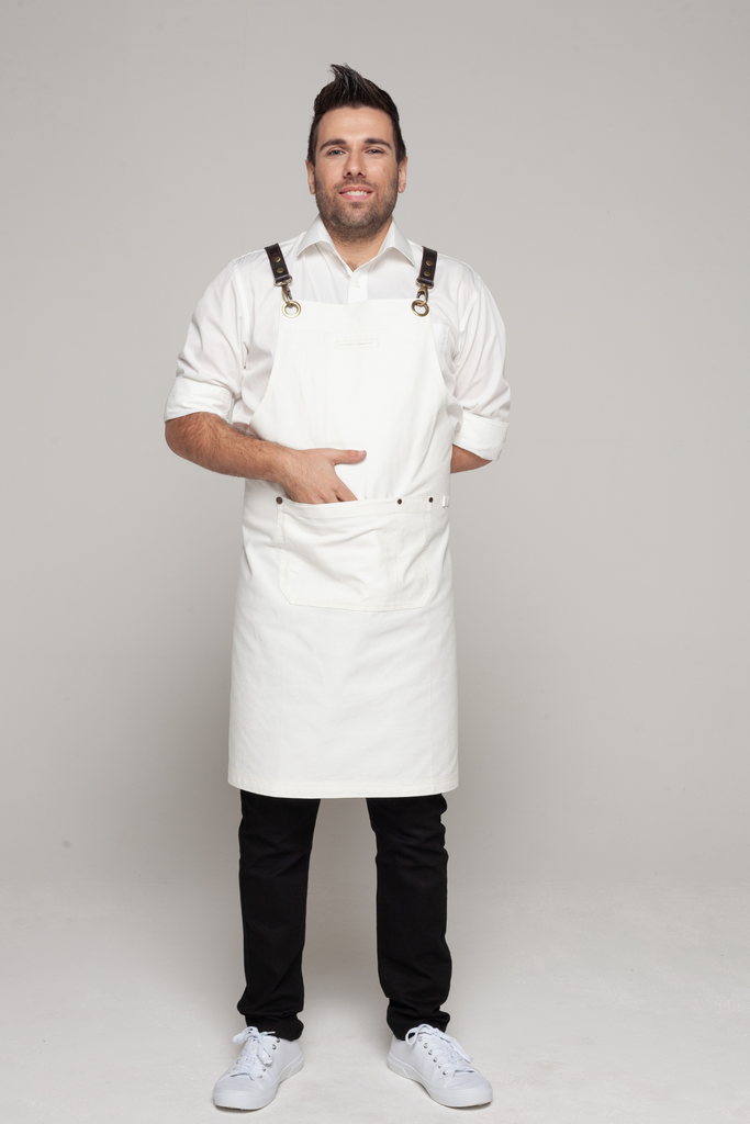 BONDI Denim ivory / Chocolate Brown leather dual tone - Ace Chef Apparels