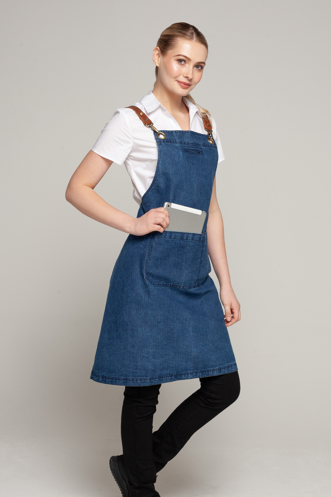 BONDI Denim blue / Tan leather with yellow dual tone - Ace Chef Apparels