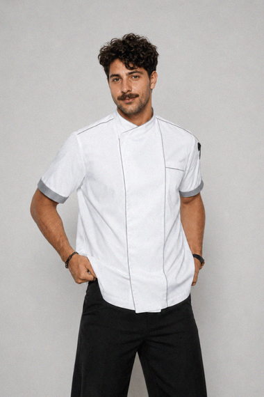 Bryan White Chef Jacket with Grey Trim and Coolvent