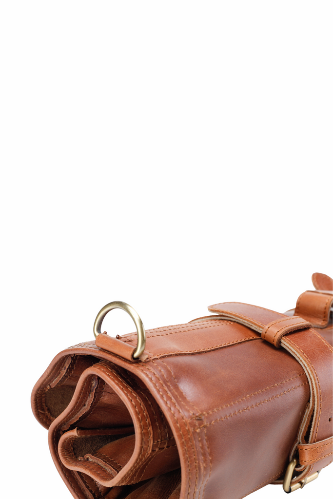 Leather Knife Roll- Brown and Tan - Ace Chef Apparels