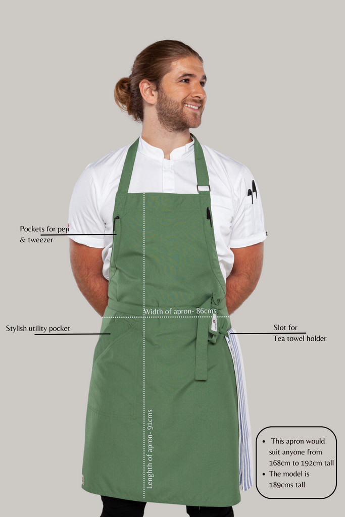 Niche Forest Green Bib Chef Apron one size - Ace Chef Apparels