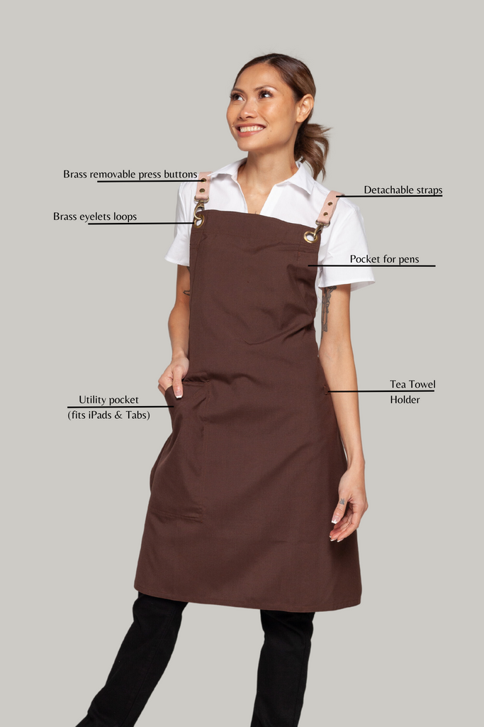 BONDI Chocolate brown / Pink leather with beige dual tone - Ace Chef Apparels