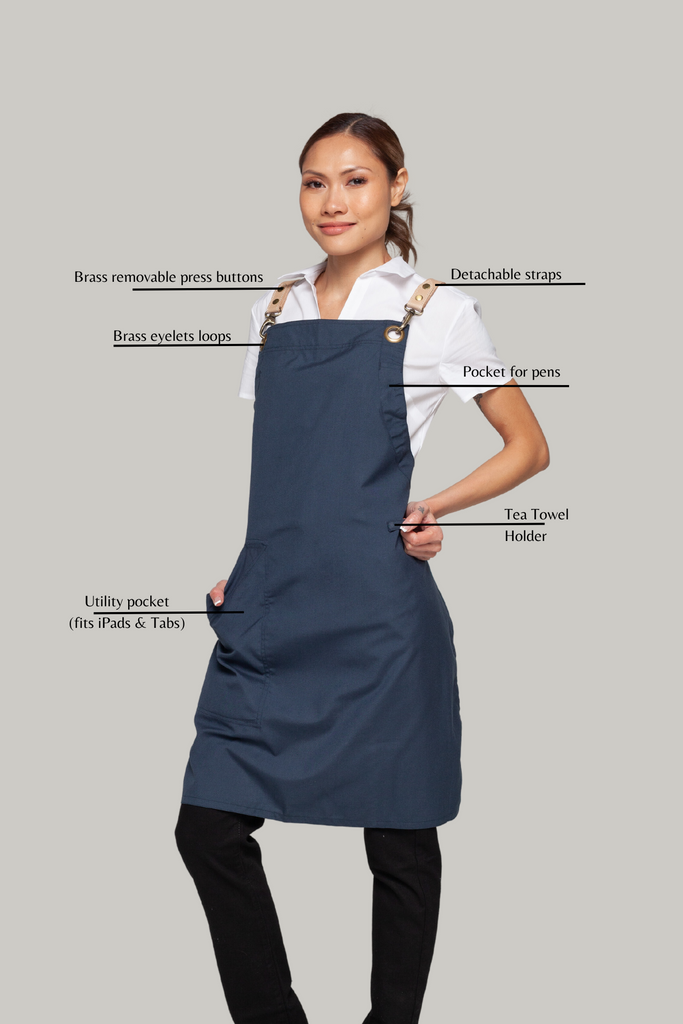 BONDI Bluish grey / Beige leather dual tone - Ace Chef Apparels