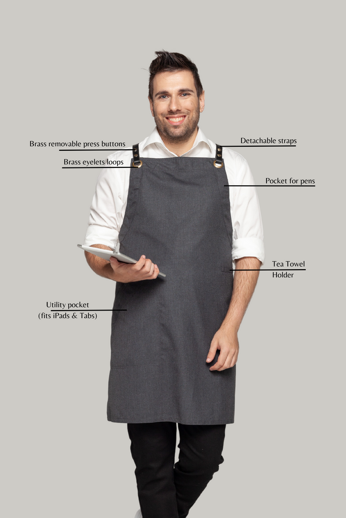BONDI Charcoal grey / Black PU - Ace Chef Apparels