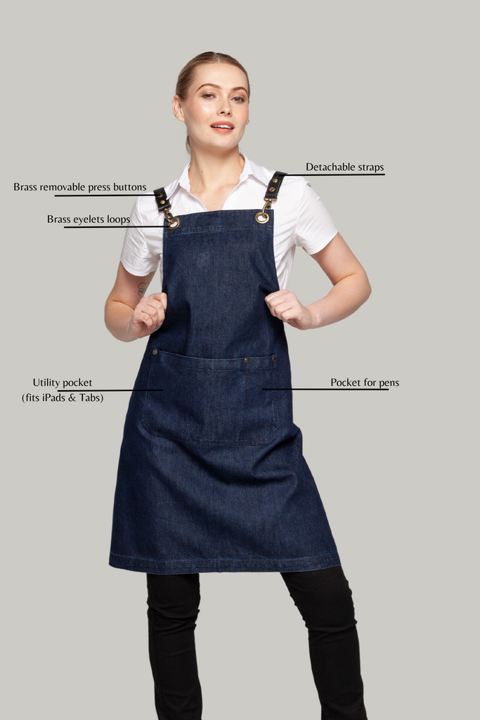 BONDI Denim indigo / Black leather dual tone - Ace Chef Apparels
