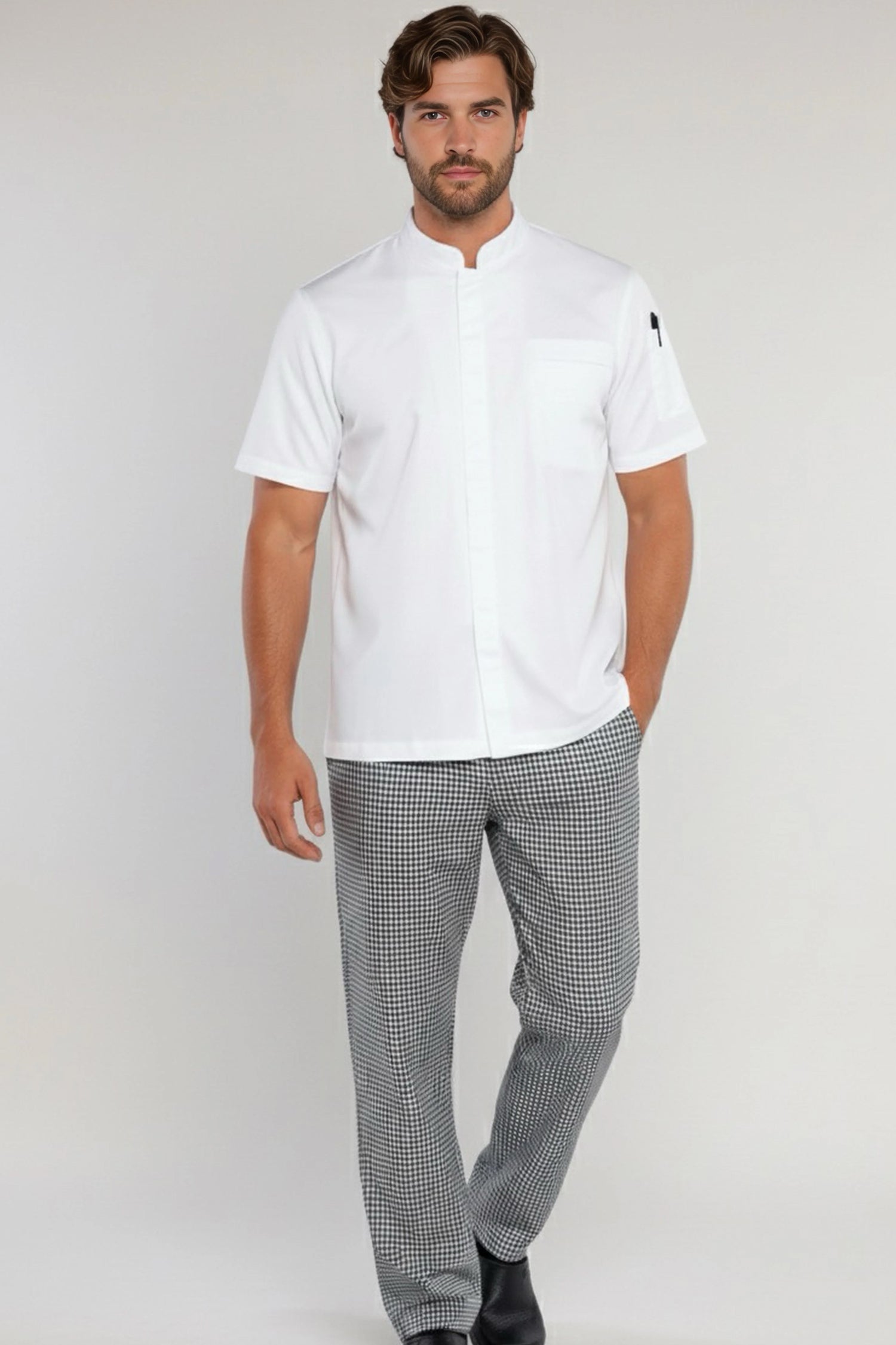 パンツ eaphi DOUBLE BELT CHECK PANTS Checkered pants drawstring | Ace Chef Apparels | Chef pants
