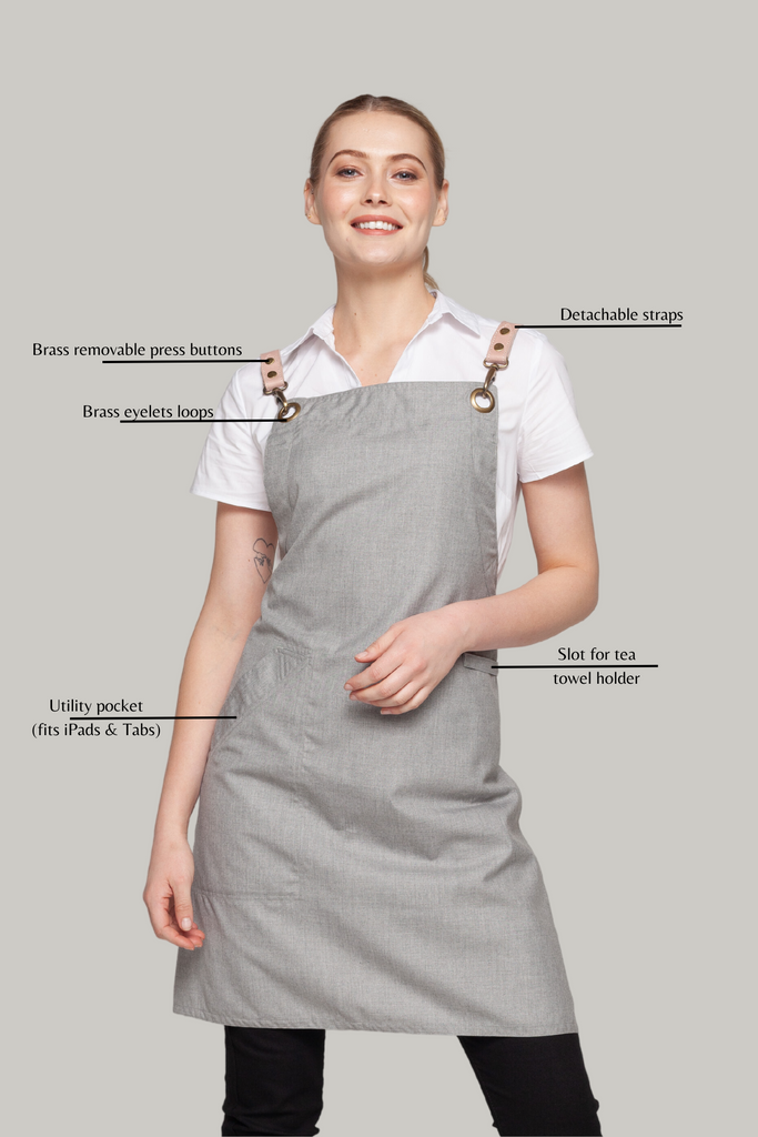 BONDI Steel grey  / Beige leather dual tone - Ace Chef Apparels