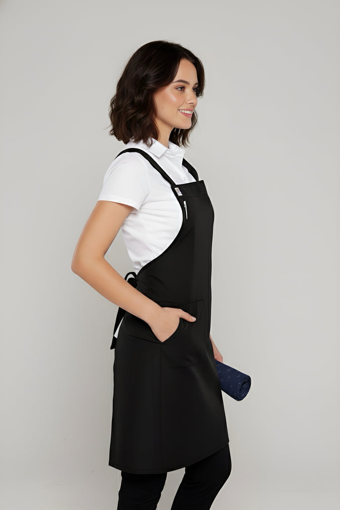 Orthodox Cross Over Apron Black - Ace Chef Apparels