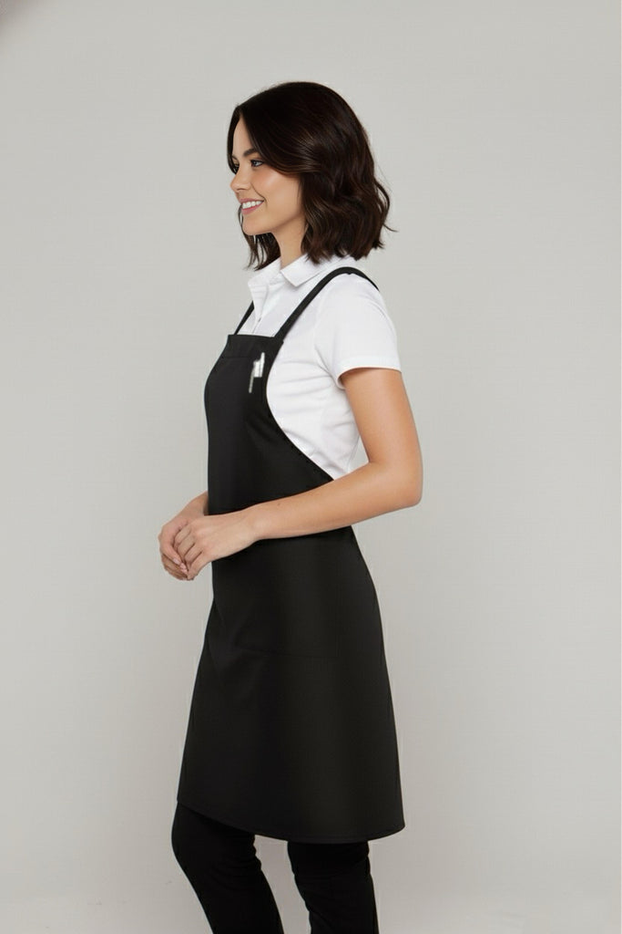 Orthodox Cross Over Apron Black - Ace Chef Apparels