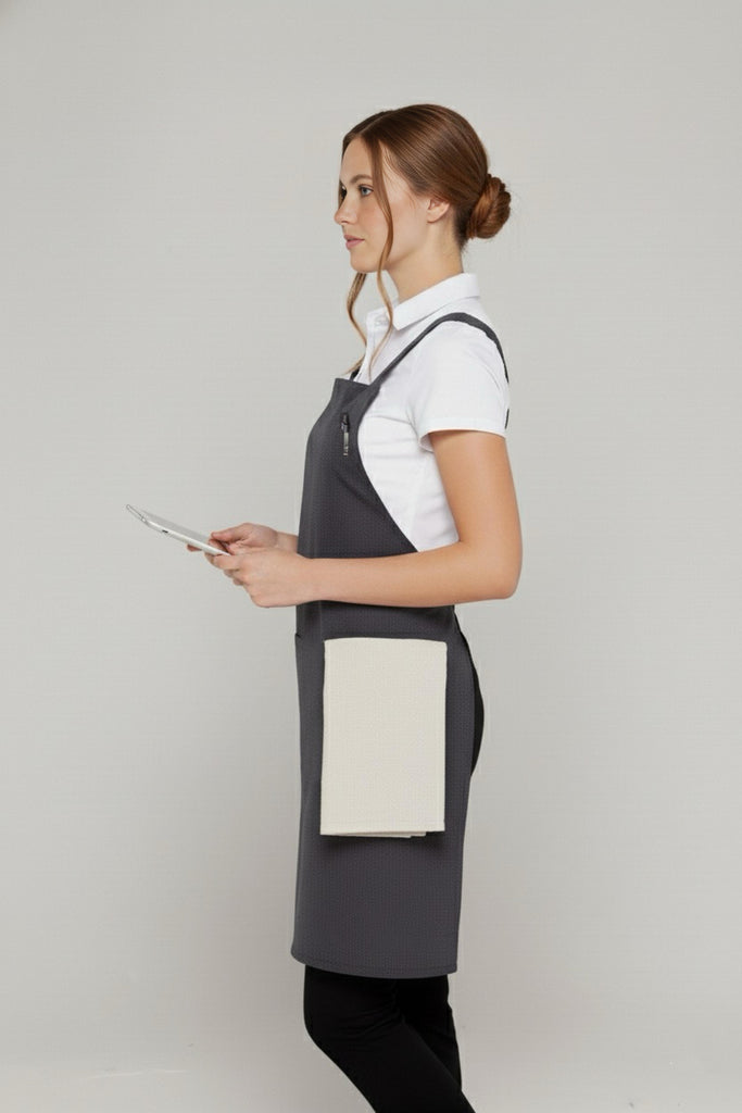 Orthodox Cross Over Apron Charcoal Grey - Ace Chef Apparels