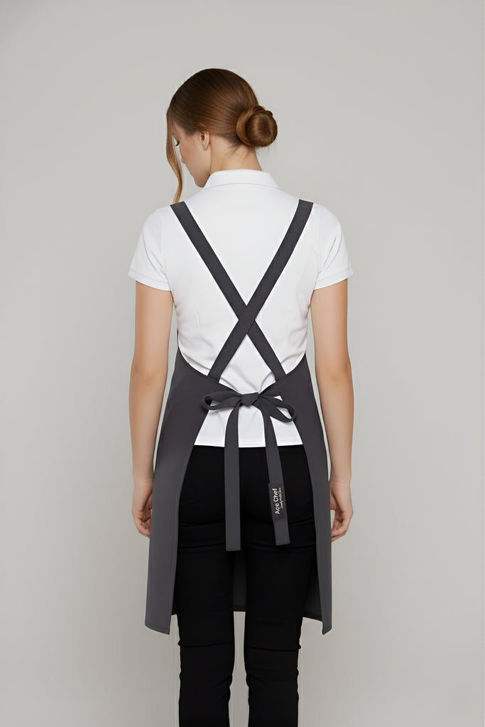 Orthodox Cross Over Apron Charcoal Grey - Ace Chef Apparels