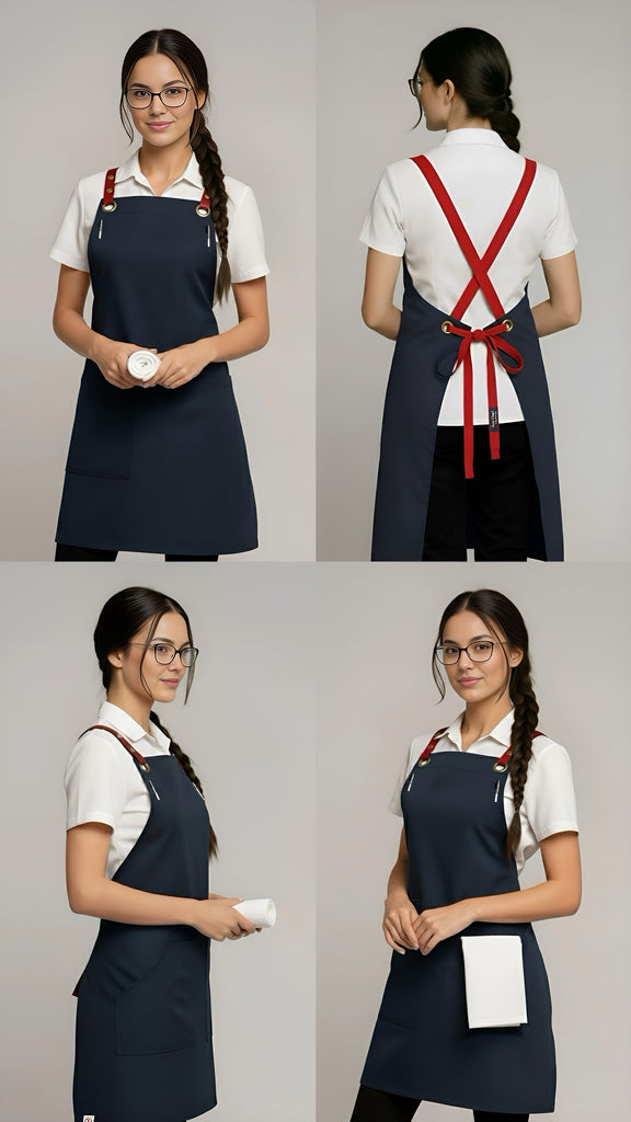 Bondi Bluish grey / Red straps - Ace Chef Apparels