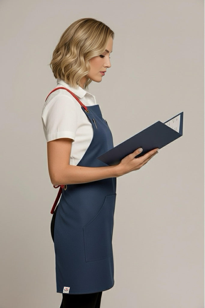 Bondi Bluish grey / Red leather dual tone - Ace Chef Apparels