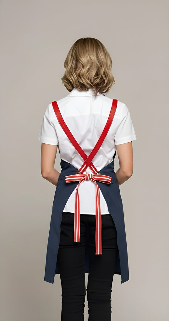 Bondi Bluish grey / Red leather dual tone - Ace Chef Apparels