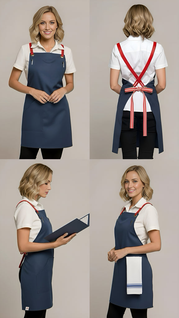 Bondi Bluish grey / Red leather dual tone - Ace Chef Apparels