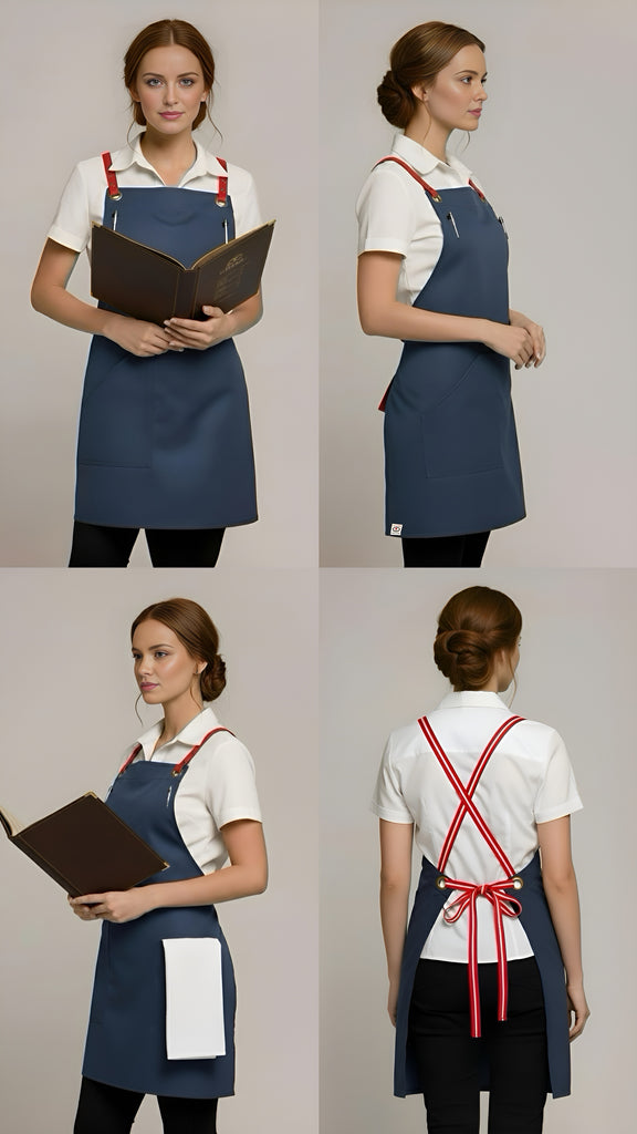 Bondi  Bluish grey / Red dual tone - Ace Chef Apparels