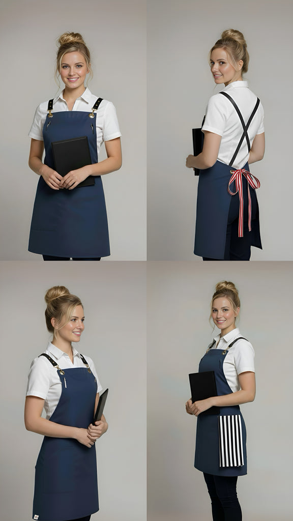 Bondi Bluish grey / Black leather with red dual tone - Ace Chef Apparels