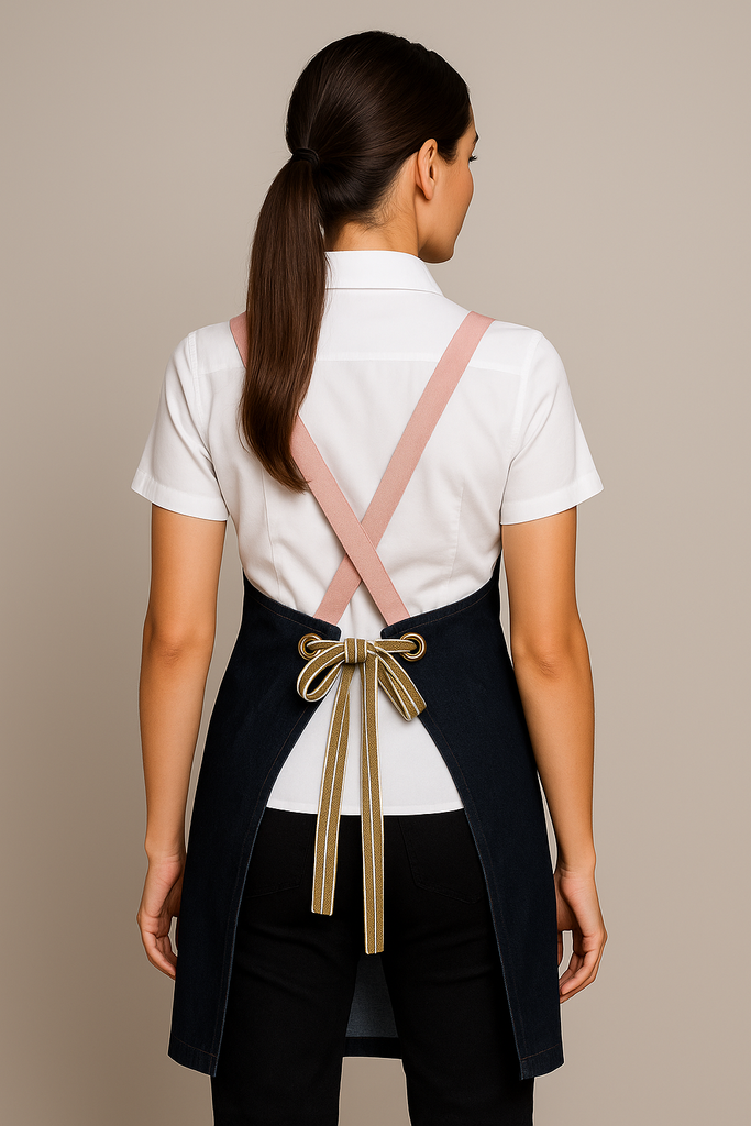 Bondi Denim indigo / Pink leather with beige dual tone - Ace Chef Apparels