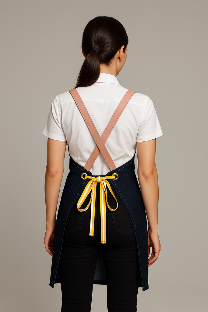 Bondi Denim indigo / Pink leather with yellow dual tone - Ace Chef Apparels