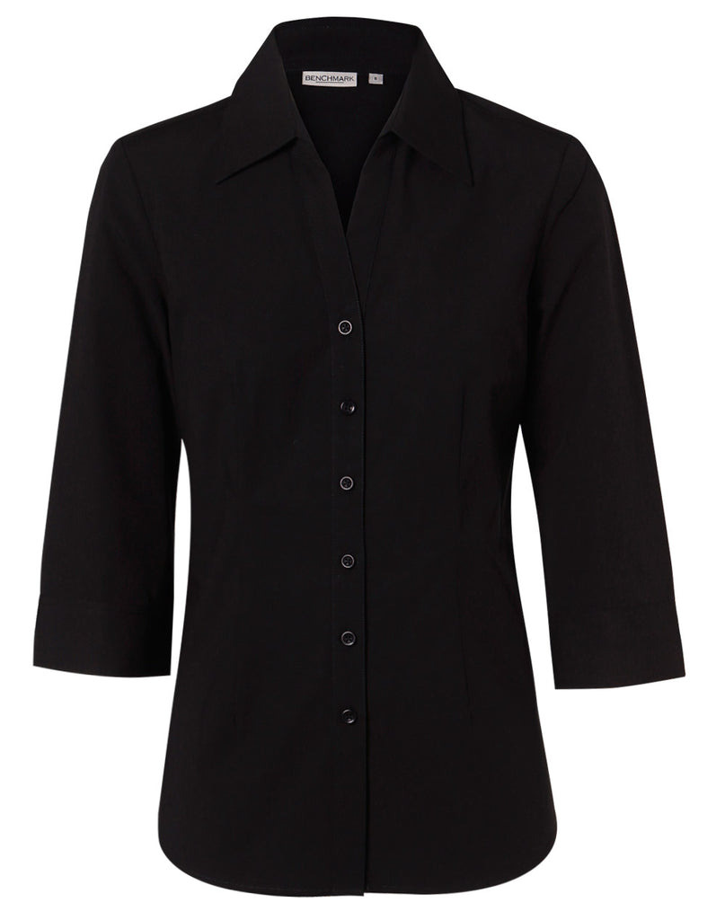 M8020Q Women's Cotton/Poly Stretch 3/4 Sleeve Shirt - Ace Chef Apparels